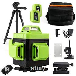 4D 16 Lines Rotary Laser Level 360 Self Leveling Green Cross Line Laser +Tripod