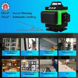 4D 360° 16 Line Green Beam Laser Level Auto Self Leveling Rotary Cross Measure