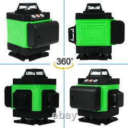 4D 360° 16 Line Green Laser Level Auto Self Leveling Rotary Cross Measure Tool