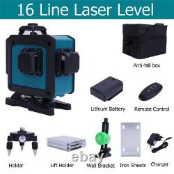 4D 360° 16 Lines Green Laser Level Auto Self Leveling Rotary Cross Measure Tool