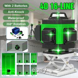 4D 360° 16 Lines Green Laser Level Auto Self Leveling Rotary Cross Measure Tool