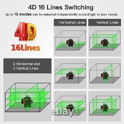4D Cross Line 360° Laser Rotary Laser Level Green 16 Lines Self Leveling Measure