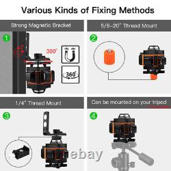4D Cross Line 360° Laser Rotary Laser Level Green 16 Lines Self Leveling Measure