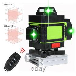 4D Laser Level 16 Lines Green Light Auto Self Leveling 360° Rotary Measure Cross