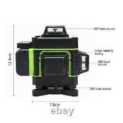 4D Laser Level 16 Lines Green Light Auto Self Leveling 360° Rotary Measure Cross