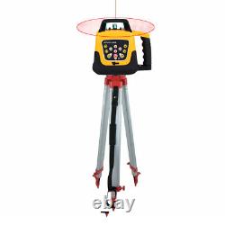 500M Automatic Self-leveling Red Laser Level 360 Rotating Rotary &Tripod Staff