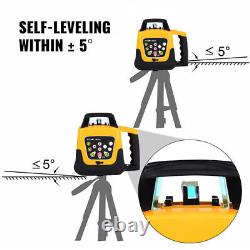 500m Range Self-Leveling 360° Rotary Rotating Red Laser Level Tool Kit Automatic