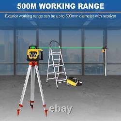 500m Self-leveling Green Laser Level 360 Rotating Rotary with Tripod Staff