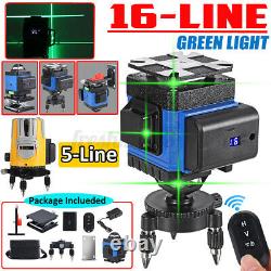 5/16 Lines Green Laser Level 360°Rotary Self Leveling Cross Measure Tool Set ##