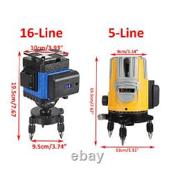 5/16 Lines Green Laser Level 360°Rotary Self Leveling Cross Measure Tool Set ##