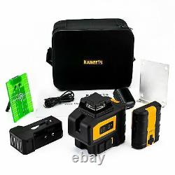 8 Line 3D Green Rotary Laser Level with Vertical Line Self Leveling Rechargeable