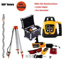 Automatic 360 Self-Leveling Red Beam Rotary Laser Level +1.65M Tripod Staff