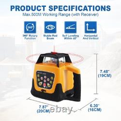 Automatic Self Leveling Rotary Laser, 500m Red Cross Line Laser, 360 Degree R