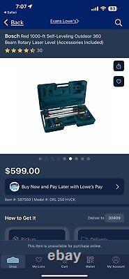 BOSCH GRL 250 HV Professional Set WithCase-Very Clean 1,000 Ft Range Used Once