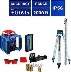 Bosch GRL2000-40HK 2000ft Horizontal Self-Leveling Cordless Rotary Red Laser Kit