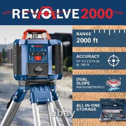 Bosch GRL2000-40HK 2000ft Horizontal Self-Leveling Cordless Rotary Red Laser Kit