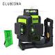 Clubiona 3d Green Beam Laser Level 360 Rotary Horizontal Vertical Cross 12 Lines