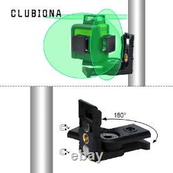 CLUBIONA 3D Green Beam Laser Level 360 Rotary Horizontal Vertical Cross 12 Lines