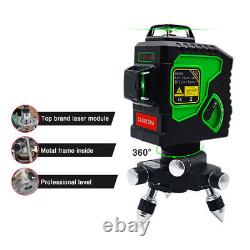 CLUBIONA Upgrade 3D 12 Lines Green Beam Rotary Laser Level Self-Leveling Measure