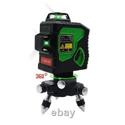 CLUBIONA Upgrade 3D 12 Lines Green Beam Rotary Laser Level Self-Leveling Measure