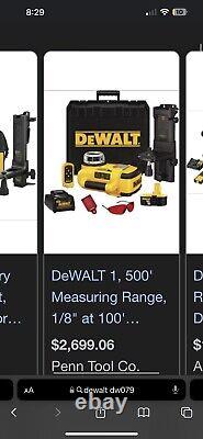 Dewalt 1,500 measuring range 1/8 at 100' accuracy, self leveling rotary laser