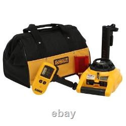 Dewalt Laser Level Red Self-Leveling Rotary+Detector+Clamp+Wall Mount+Remote+Bag