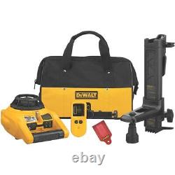 Dewalt Laser Level Red Self-Leveling Rotary+Detector+Clamp+Wall Mount+Remote+Bag