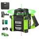 Electronic Green Rotary Laser Level + Plumb Points, Self-leveling Horizontal/
