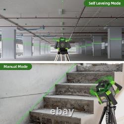 Electronic Green Rotary Laser Level + Plumb Points, Self-Leveling Horizontal/