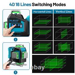 Elikliv 16 Lines 4D Laser Level 360° Self Leveling Rotary Cross Measuring Remote