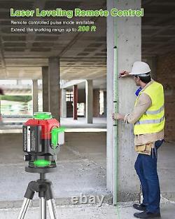 Elikliv 4D Base Rotary Laser Level Self Leveling 16 Line Green Cross Line Remote