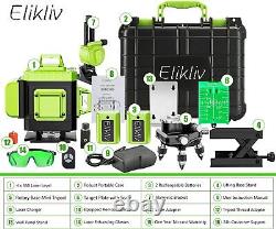 Elikliv 4D Green Beam 16 Lines 360° Laser Level Self Leveling 4x360° Rotary Lift