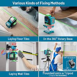 Elikliv 4x360 Self Leveling Line Laser Rotary Base Rotating Alignment +Receiver