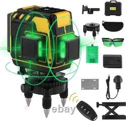 Elikliv Rotary 3x360° 12 Lines Self Leveling Laser Level Green 3D Cross Line