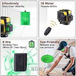 Elikliv Rotary 3x360° 12 Lines Self Leveling Laser Level Green 3D Cross Line