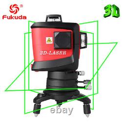 Fukuda 12Lines 3D Laser Level self leveling rotary +outdoor receiver