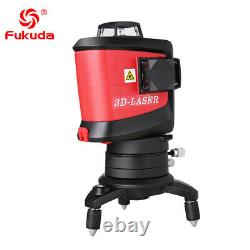 Fukuda 12Lines 3D Laser Level self leveling rotary +outdoor receiver