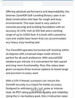 GeoMax Zone40H Self-Leveling Rotary Laser with ZRD105 Digital Receiver