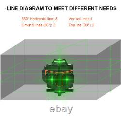 Green Beam 4D 16 Lines Laser Level Auto Self Leveling Rotary Cross Measure XC471