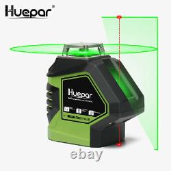 Green Beam Laser Level with 2 Plumb Dots Self-Leveling 360 3D Rotary Cross Line