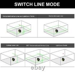 Green Beam Laser Level with 2 Plumb Dots Self-Leveling 360 3D Rotary Cross Line