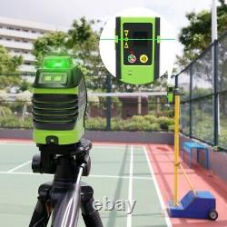 Green Beam Laser Level with 2 Plumb Dots Self-Leveling 360 3D Rotary Cross Line