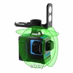 HANMER LV3D 360° Rotary 12 Line Laser Level Green Beam Cross Laser Self Leveling