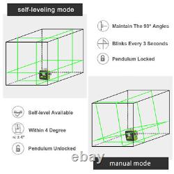 Huepar 3DLaser Level Rotary Cross Line Self-Leveling Green Beams With Hard Case