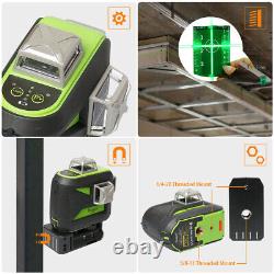 Huepar 3DLaser Level Rotary Cross Line Self-Leveling Green Beams With Hard Case