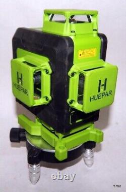 Huepar 4D 16-Lines Self-Leveling Green Laser Level 360° Rotary Cross Measure