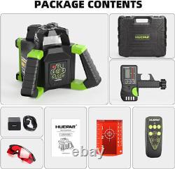 Huepar Electronic Self-Leveling Rotary Red Laser Level Kit 360 Horizontal Lase