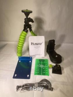 Huepar PV10+ Self-Leveling Green Rotary Laser Level Kit withHard Case, Tripod Ect