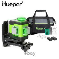 Huepar Rotary 3D Cross Line Self Leveling Laser Level Green Beam 3360 12 lines