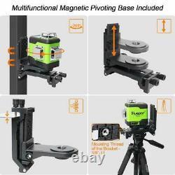 Huepar Rotary 3D Cross Line Self Leveling Laser Level Green Beam 3360 12 lines